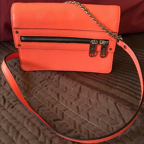Milly Orange Leather Crossbody Bag - Picture 3 of 4